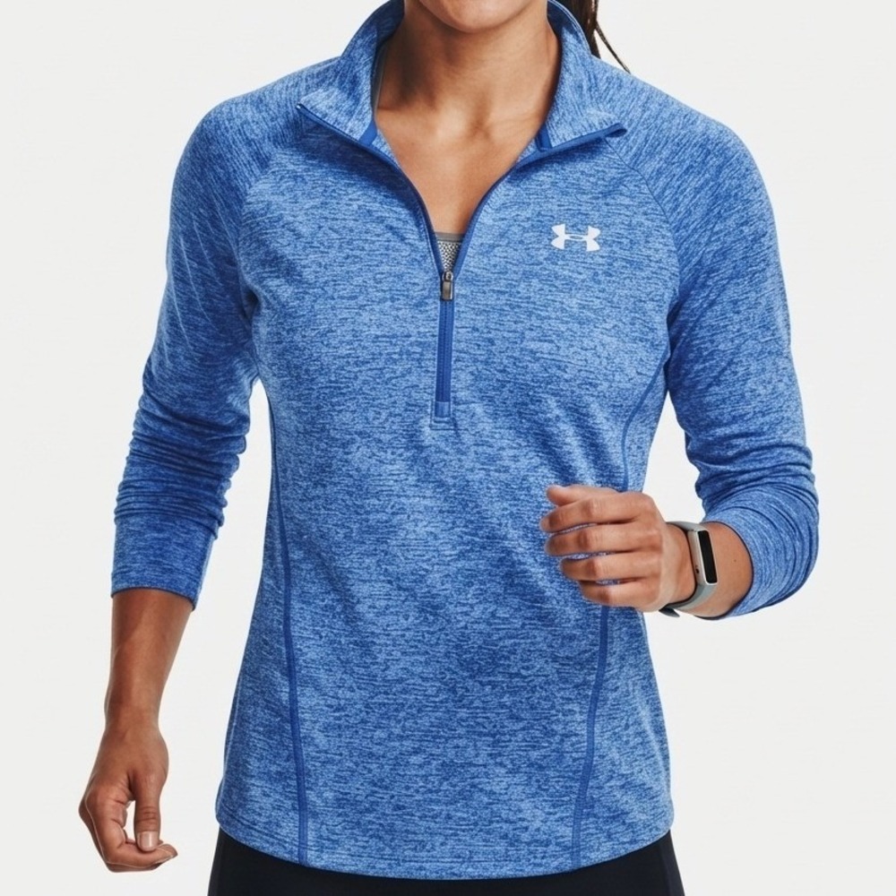 Under Armour 1/2 Half Zip Pullover Long Sleeve Shirt Running Layer Blue Medium